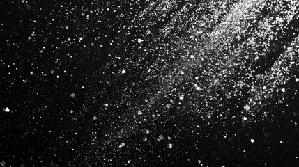 Poster - Silver glitter abstract background shimmering on black ideal for New Year celebrations and party themed design projects.