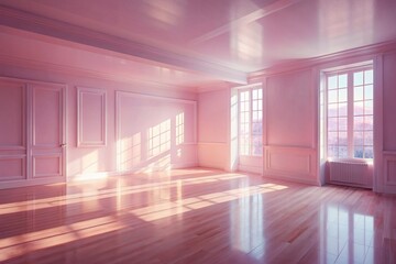 Poster - Dreamy Pink Empty Space: Light & Shadow Double Exposure Background for Design
