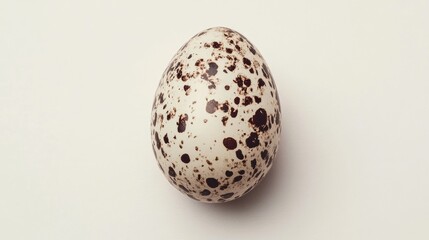 Poster - Peeled quail egg with unique speckled pattern isolated on light background for culinary or educational use