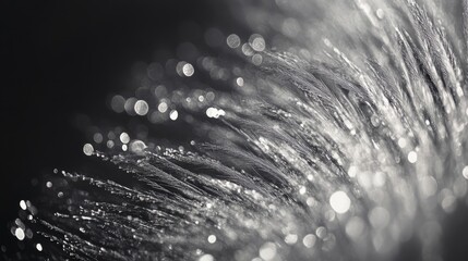 Poster - Silver bokeh abstract background with shimmering lights creating a dreamy and elegant atmosphere in black and white tones.