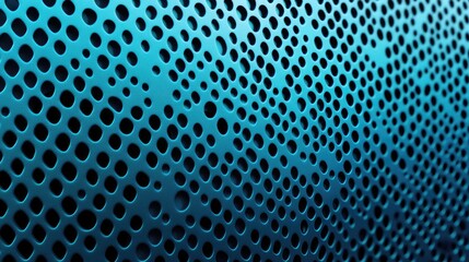 Aufkleber - Textured Sky Blue Metal Mesh Surface with Circular Perforations Creating an Abstract Pattern Ideal for Industrial or Modern Design Backgrounds.