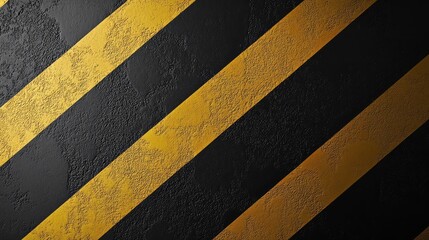 Aufkleber - Black and yellow striped texture background for logo mockup with a rugged surface pattern in diagonal perspective view.