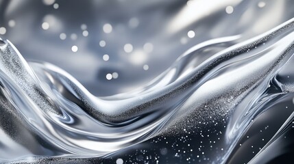 Poster - Silver Abstract Background with Soft Bokeh Effects and Flowing Textures for Elegant Design Projects