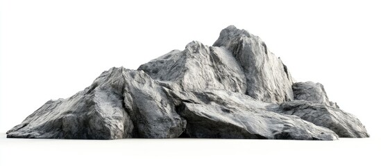 Poster - realistic stone mountain isolated on white background perfect for architectural designs and construc