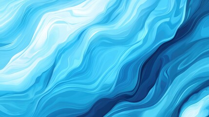 Aufkleber - Abstract Sky Blue Marble Effect with Turquoise Waves Background Featuring Blended Acrylic Paint in Sea-Inspired Shades of Blue and White