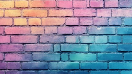 Aufkleber - Colorful Gradient Brick Wall Texture Background for Modern Design and Art Projects