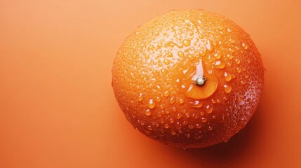 Aufkleber - Water Droplet on Juicy Orange Fruit Highlighting Freshness and Vibrant Colorful Surface