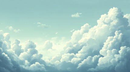 Aufkleber - Serene sky with soft gray and white clouds in a tranquil outdoor natural backdrop, ideal for serene landscape and atmospheric concepts.