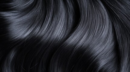 Aufkleber - Lustrous Black Hair Texture for Elegant Interior Design and Luxury Fabric Aesthetics