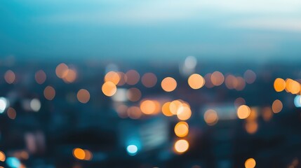 Aufkleber - Soft Blurred Blue and Orange Lights with Bokeh for Elegant Promotional Graphics Background