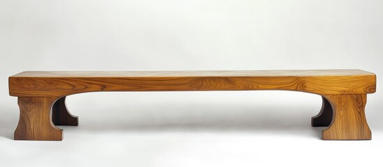 Aufkleber - Minimalist long wooden bench with sleek design ideal for contemporary interior decor and stylish seating solutions