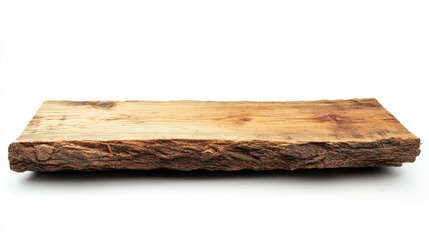 Aufkleber - Natural rustic wood plank on white background perfect for display or backdrop in craft and design projects