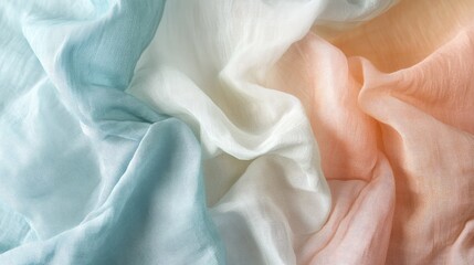 Aufkleber - Soft Pastel Fabric Texture with Gentle Crinkle Pattern for Background Design and Creative Projects
