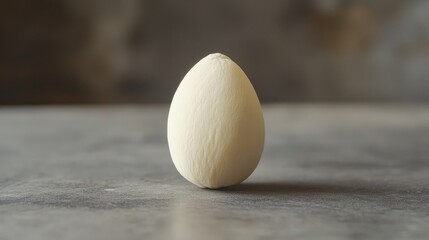 Poster - Lonely White Almond with Distinctive Imperfections on a Textured Surface in Soft Lighting
