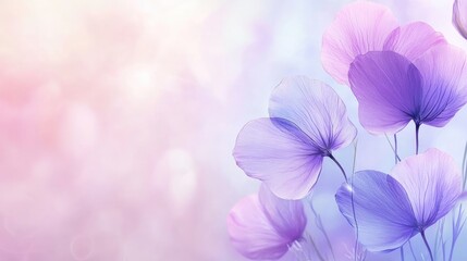 Poster - Delicate Purple Flower Petals with Soft Focus Background Creating a Dreamy and Serene Floral Composition