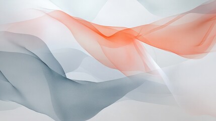 Aufkleber - Soft Fluid Abstract Waves in Gray and Coral Tones Ideal for Banners Postcards and Artistic Projects