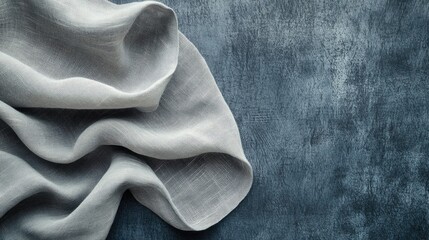 Aufkleber - Textured Fabric Background for Social Media Banners with Elegant Draped Material in Soft Neutral Tones