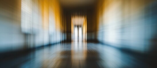 Poster - tranquil empty room with a softly blurred perspective evoking a sense of openness and calm serenity 