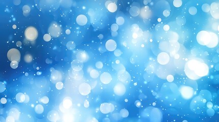 Poster - Delicately Blurred Blue Water Droplets with Soft Bokeh Effect on a Light Blue Background for Abstract Design and Background Use