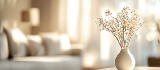 Poster - elegant blurred interior decoration background with soft lighting perfect for design inspiration and