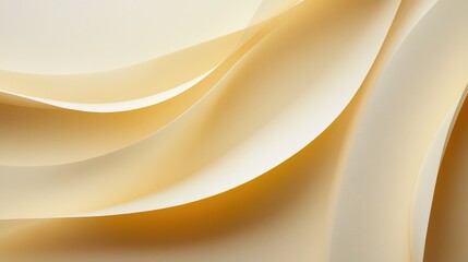 Poster - soft creamy yellow paper texture flowing lines abstract background in warm tones for wallpaper and d