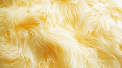Poster - Soft Yellow Fluffy Fabric Textured Background with Gentle Waves and Creamy Highlights in a Warm Light Setting