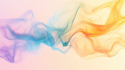 Poster - colorful pastel smoke blend background in soft yellow, blue, and orange tones for product display wi
