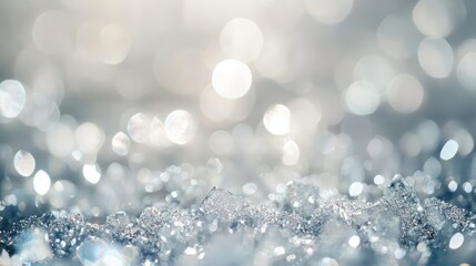 Poster - Glistening soft white bokeh background with vintage tones featuring shimmering details and a calming palette in a blurred natural setting.