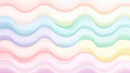 Poster - Pastel Color Gradient Waves in Soft Hues of Pink Blue Green and Yellow Perfect for Banners and Website Graphics in Light Background Setting
