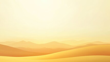 Poster - elegant soft warm yellow and orange gradient hills with minimalistic stripes in a serene landscape r