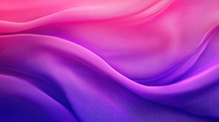 Poster - smooth flowing silk fabric waves in shades of pink and purple, creating a serene textured background