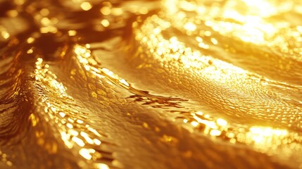 Poster - Golden texture of shimmering snake skin with soft focus waves in the background creating a natural and luxurious ambiance for design use