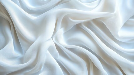 Poster - elegant white silk fabric texture with gentle folds and curves for background or textile design insp