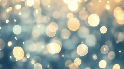 Poster - faded golden bokeh lights creating a dreamy atmosphere in a soft color palette