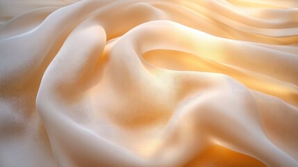 Poster - elegant soft fabric drapery illuminated by warm gentle light creating a tranquil atmosphere