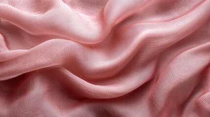 Poster - delicate pink silk fabric with subtle imperfections and graceful folds creating a luxurious textile 