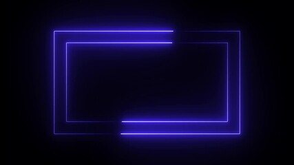 Wall Mural - abstract neon sign rectangles icon animation. animation of glowing neon rectangles abstract backgrou