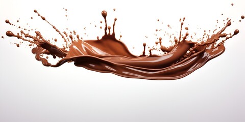 Wall Mural - papel details: chocolate splash isolated on white background, detailed illustration,