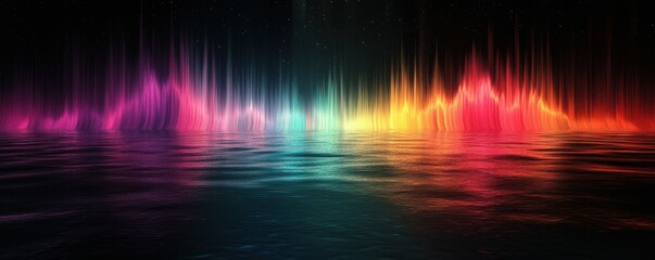 Poster - A colorful aurora borealis dancing across the night sky.