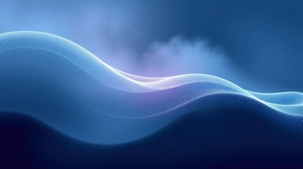 Sticker - abstract waves, glowing blue light, ethereal energy, digital art, smooth curves, neon illumination, 