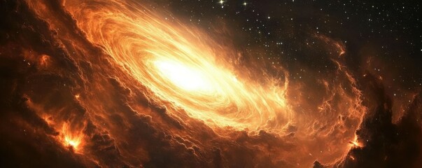 Wall Mural - a cosmic storm raging in the depths of space, with swirling clouds of gas and dust illuminated by di