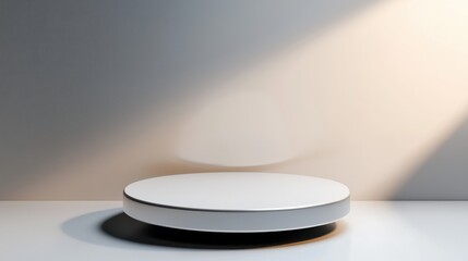 Aufkleber - A minimalistic, floating podium with a smooth texture and a light gradient in the background