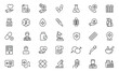 © gfxboss - Medical and healthcare line icon set. Human organs, pills, treatment, first aid, medical instruments. Minimal thin line web icon set. Outline icons collection.