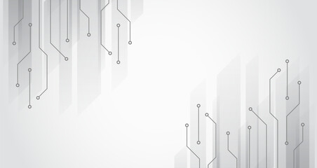 Poster - High tech digital technology design. High computer technology elements on a grey background. Sci-fi concept for presentation or banner. Abstract futuristic circuit board.
