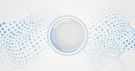Poster - Sci-fi gray background with various technology elements. Science concept, circles with shadows and lines. Abstract hi tech communication for presentation or banner.