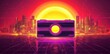© RizArt - Retro Camera Cityscape Sunset Digital Art
