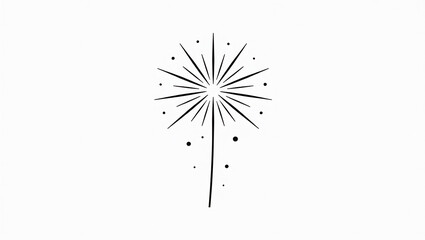 Sticker - Single Line Firework Icon New Year