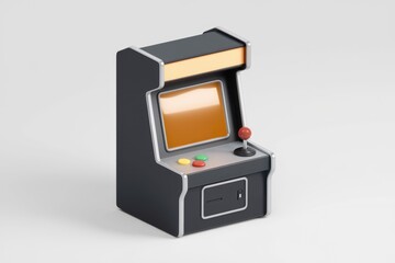 Poster - A retro-style arcade game cabinet with a joystick and buttons, ready to play.