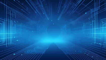 Poster - blue blockchain background gradient banner. generated image
