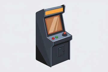 Poster - A classic arcade game machine with joystick and buttons, ready to play.
